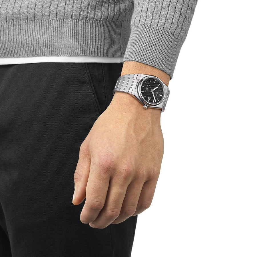 TISSOT PRX POWERMATIC 80 MED SORT URSKIVE - Herreur - T1374071105100