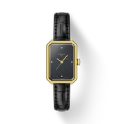 TISSOT SRV 30MM – GOUD PVD / ZWART LEDEREN BAND