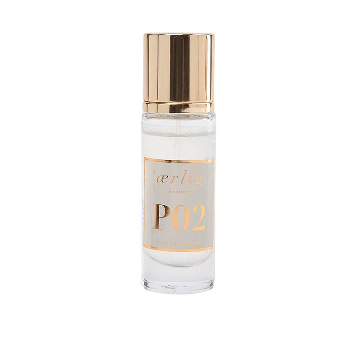 eerlijke Eau de Perfume P02 15ml met gouden deksel en label, stijlvol en eenvoudig flesje. Model p2-t-1