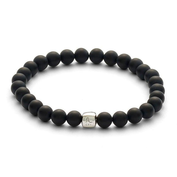 Alexander Lynggaard Armband Onyx 6mm met zwarte matte parels en zilveren detail, Model C00053-001