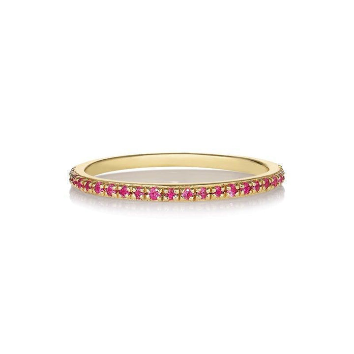anpe atelier sarah lil puur roze saffieren 14kt gouden ring met roze saffieren in eenvoudige gouden ring, model 2468-005-1