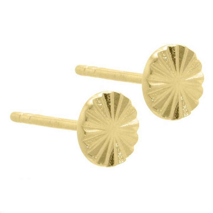 Aqua Dulce Line Coin oorbellen zilververguld met patroonoppervlak in glanzende gouden afwerking. Model 4119-4119-1