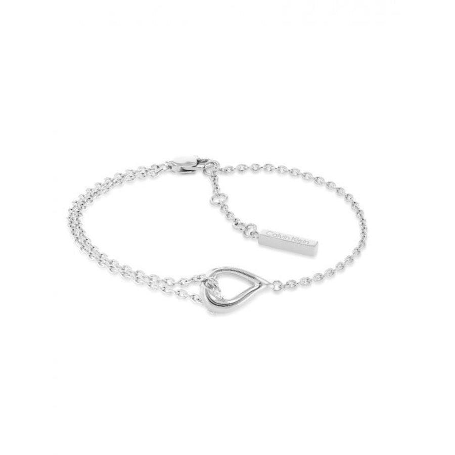 Calvin Klein Sculptured Drops Bracelet staalkleurige armband met druppelhanger en staafdetail, Model 35000076-35000076-1