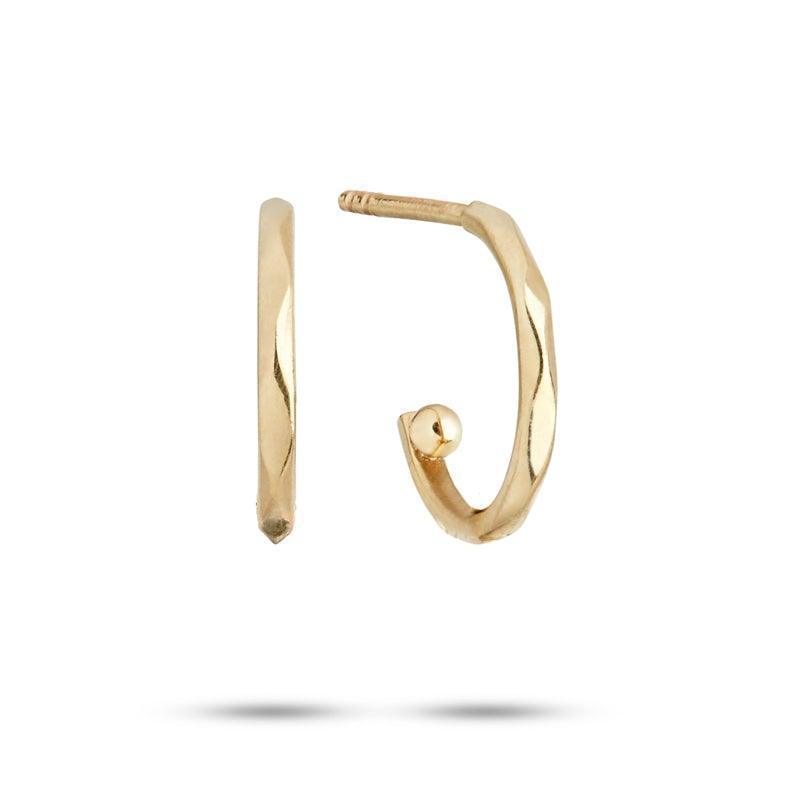 carre-hoops 10 kt goud, elegante gouden oorringen met licht facet, glanzend oppervlak, model TS4136-1