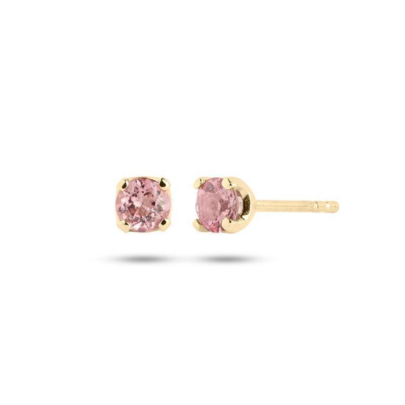 Carre Oorbellen in 10 karaat goud met toermalijn, oorbellen met roze stenen in een elegant design. ModelTS4109-TR-PINK-1.