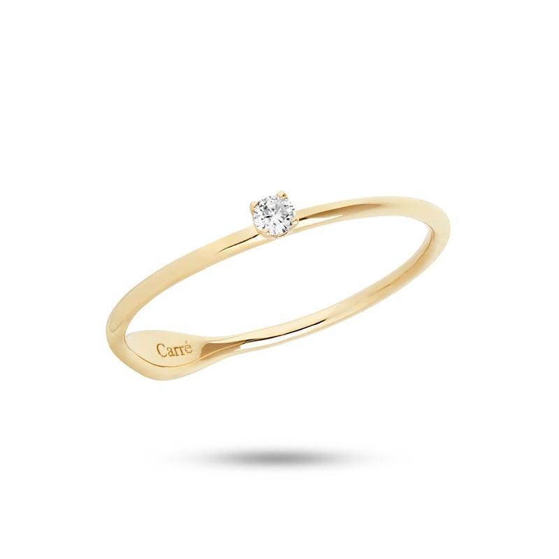 carre-ring-in-10kt-goud-met-briljant-tr4276-tr4276-di003w-si-001, elegante dunne gouden ring met briljant, Model tr4276-tr4276-di003w-si-001