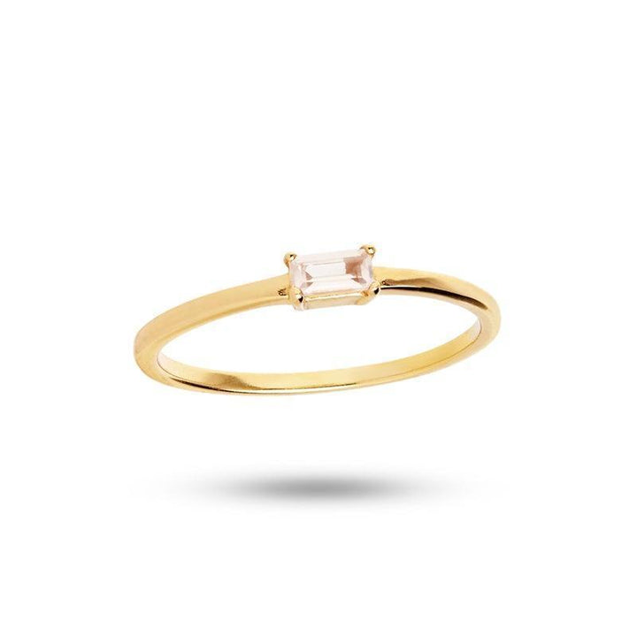 Carré Ring med Rosa kvarts - Ringe - FR4158RQ-001