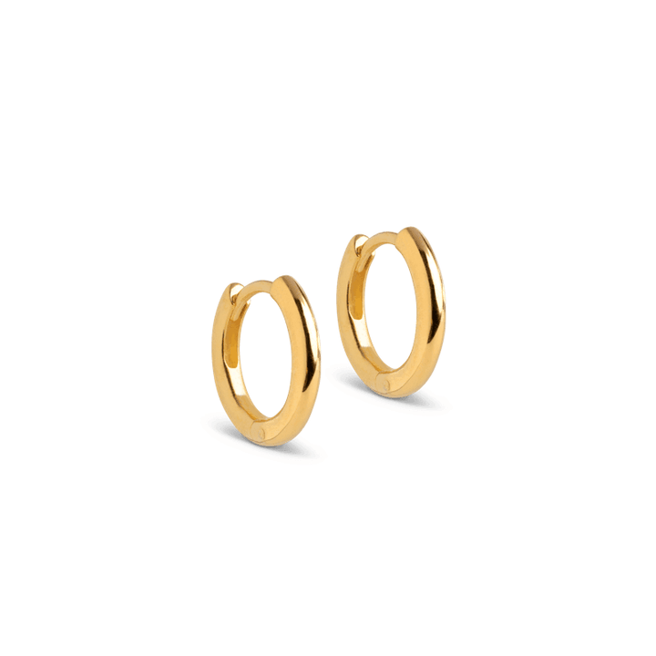 Enamel Chunky Forgyldt Hoops 10mm - E249G - Øreringe - E249G