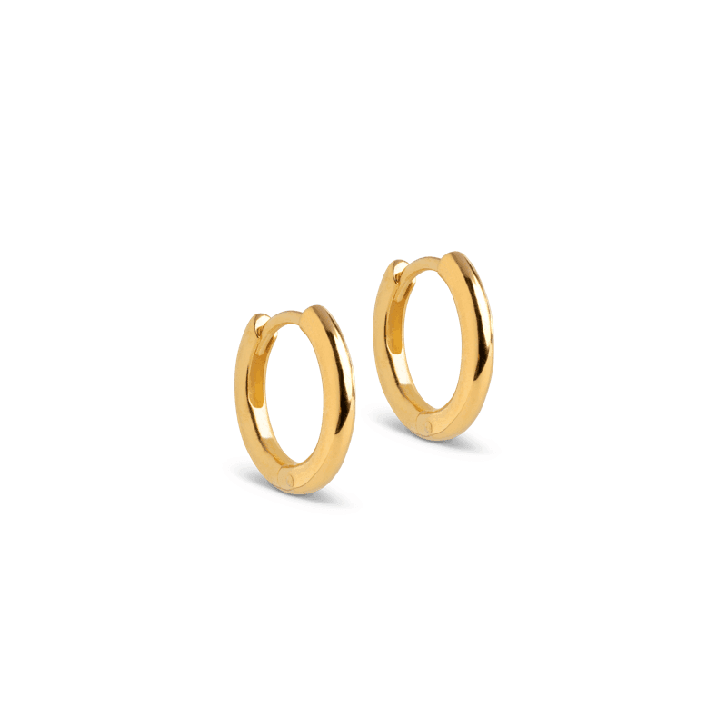 Enamel Chunky Forgyldt Hoops 10mm - E249G - Øreringe - E249G