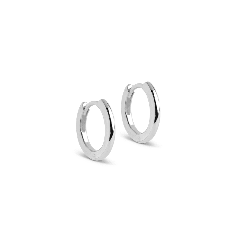 Enamel Chunky Sølv Hoops 10mm - E249S - Øreringe - E249S