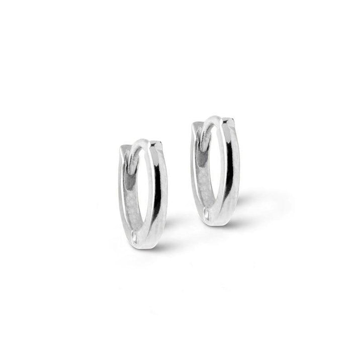 enamel klassieke solv hoops 6mm, glanzende zilveren oorbellen in een klassieke ronde vorm, model e175s-e175s-1