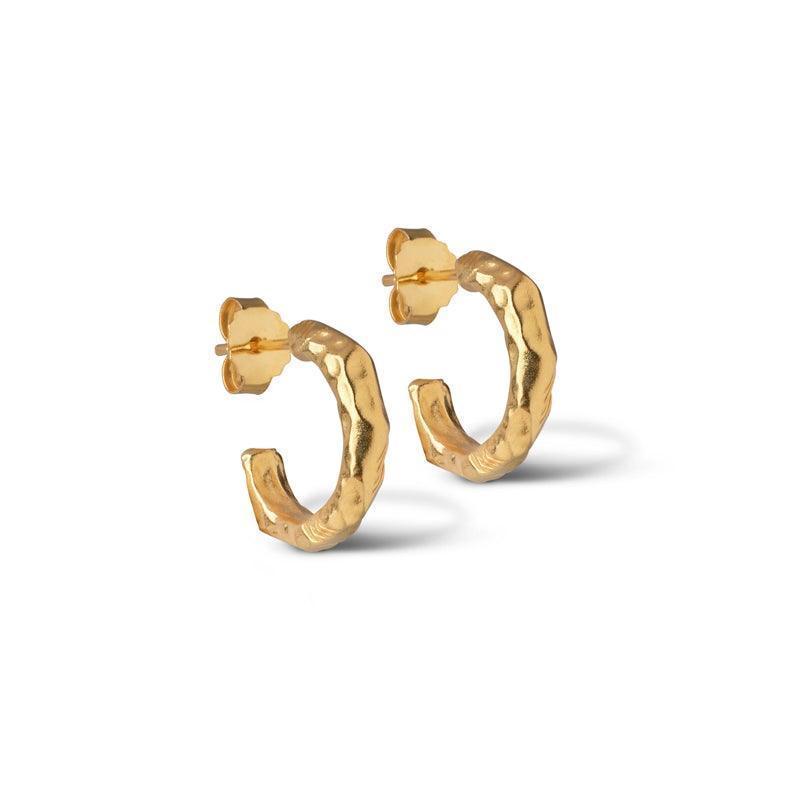 Enamel Hali Forgyldt Hoops - E221GM - Øreringe - E221GM