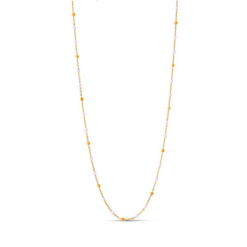 enamel lola vergulde ketting n55g hemels met fijne gekleurde parels, elegante eenvoudige ketting. Model N55G-HEAVENLY