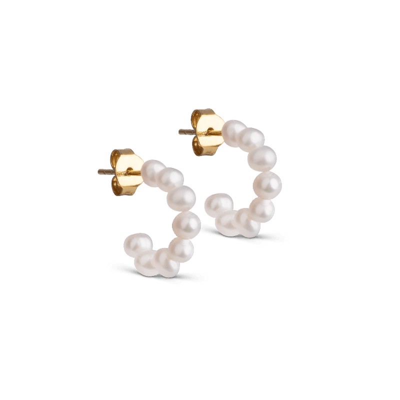 Enamel Mini Pearlie Hoops - E295G - Øreringe - E295G