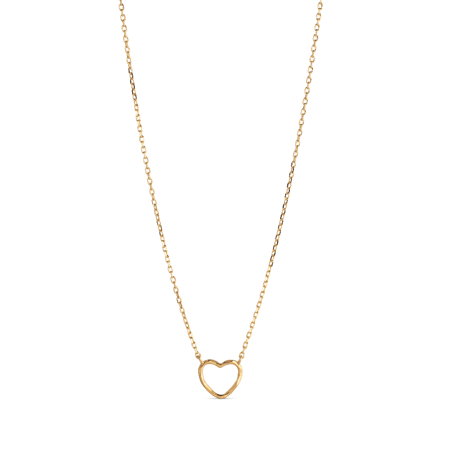 enamel organische hartjesketting met klein hartje hanger in goudkleurig metaal, Model n102gm-n102gm-1