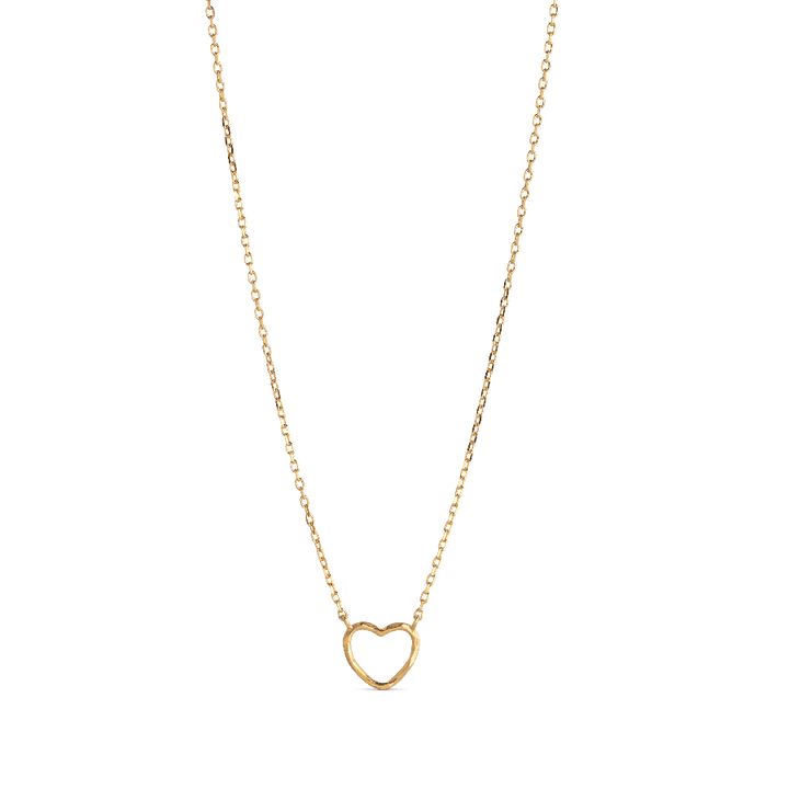 enamel organische hartjesketting met klein hartje hanger in goudkleurig metaal, Model n102gm-n102gm-1