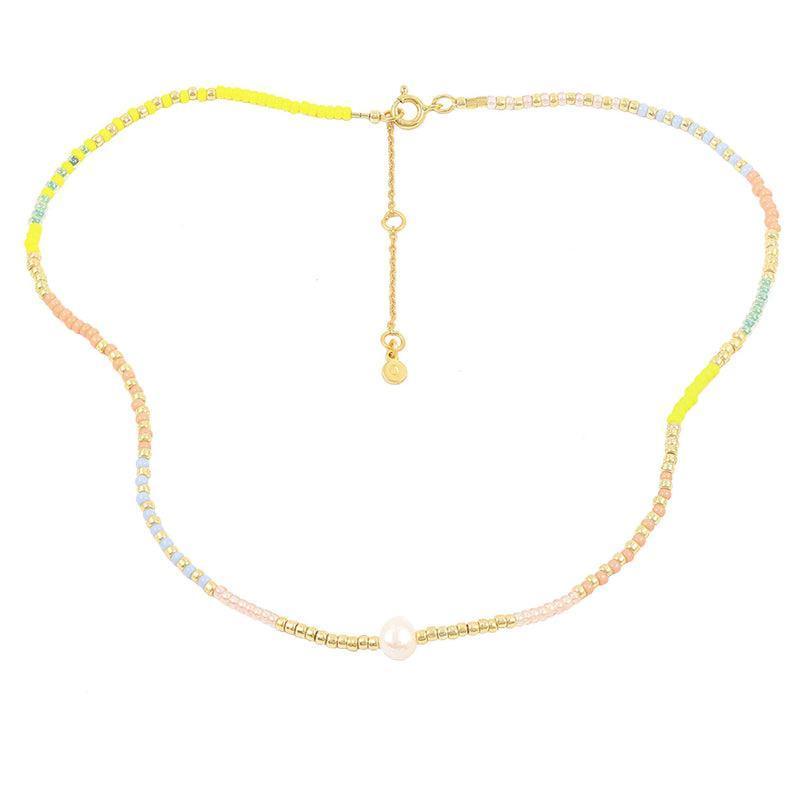 Hultquist Copenhagen Alaina ketting met veelkleurige parels en goudkleurige sluiting, model S08164G-S08164G-1