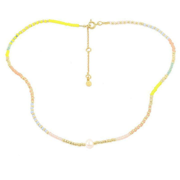 Hultquist Copenhagen Alaina ketting met veelkleurige parels en goudkleurige sluiting, model S08164G-S08164G-1