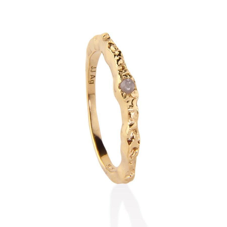 Jeberg Jewellery I Am Gold Petite Ring sølvforgyldt med Månesten - 60660 - Ringe - 60660-001
