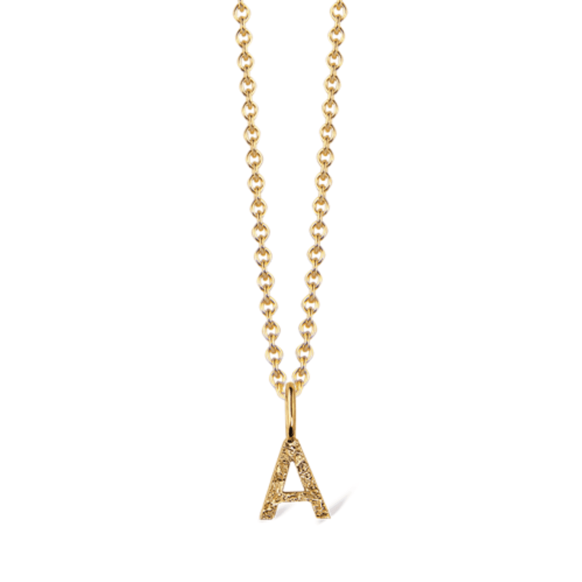 Jeberg Jewellery I Am Me Letter Zilververgulde ketting met de letter A in gouden look, Model 42000-42000-001-1.