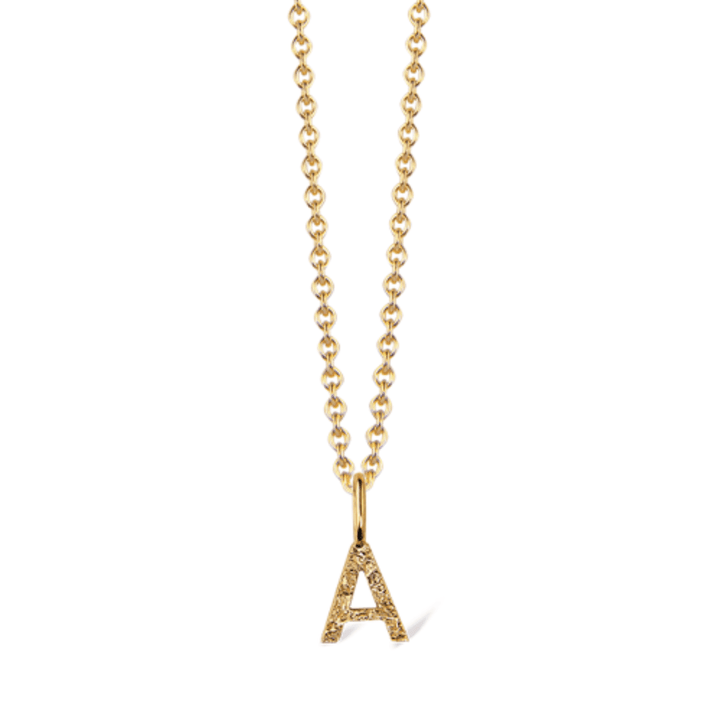 Jeberg Jewellery I Am Me Letter Zilververgulde ketting met de letter A in gouden look, Model 42000-42000-001-1.