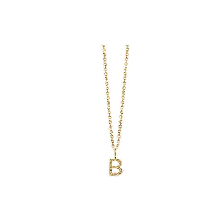 Jeberg Jewellery I Am Me Letter Verzilverde ketting met gedetailleerde letter B hanger, Model 42000-002-2
