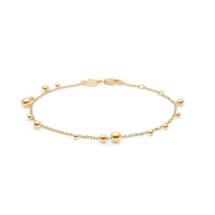 Mads Z 14kt Bubbles Armband met gouden bolletjes aan fijne ketting, elegant en eenvoudig. Model1550166-1.