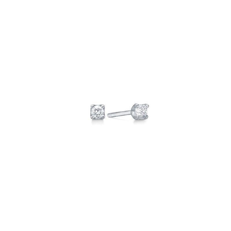 Mads Z 14kt Crown Diamond Earrings 0,18 ct witgoud, klassieke oorbellen met diamant in witgoud. Modelnummer 1611618