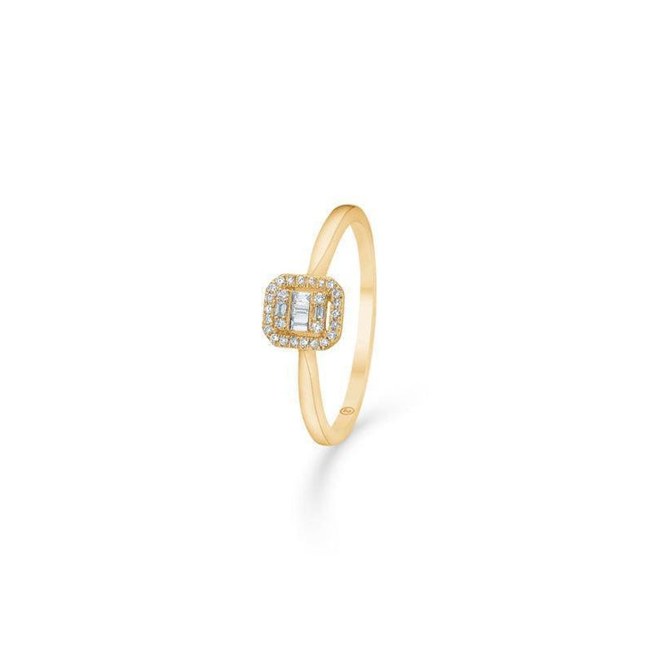 Mads Z 14kt. Elizabeth diamanten ring 0,09 ct. elegante gouden ring met vierkante diamanten kop, model 1541030-001