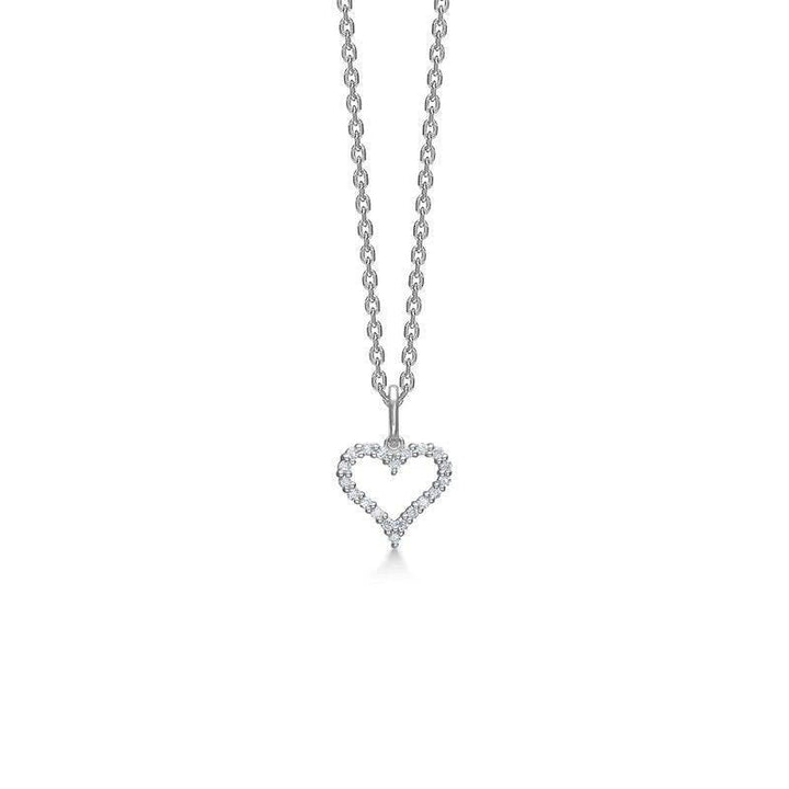 Mads Z 14kt. witgouden Tender Heart hanger set 0,12 ct W/SI, elegante hartvormige diamanten hanger. Model1631312-1