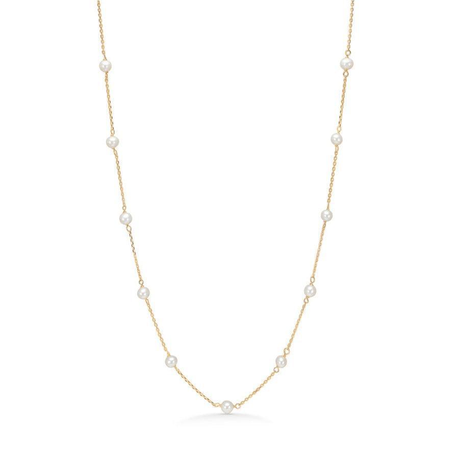 Mads Z 8-karaats gouden maanlichtketting met zoetwaterparels aan fijne gouden ketting, model 3323117-3323117-1