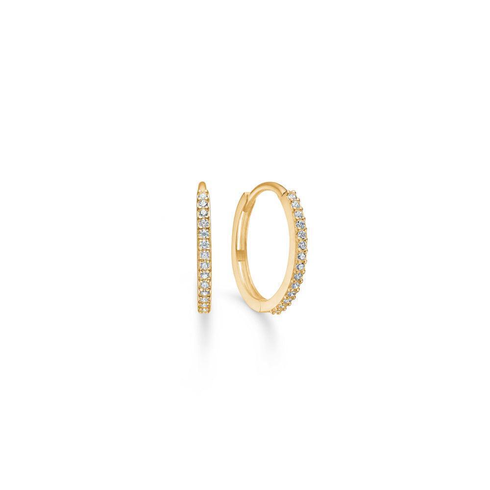 Mads Z 8kt. Sparkle Creol, elegante oorbellen in goudkleurig metaal met heldere stenen, model 3317167-1.