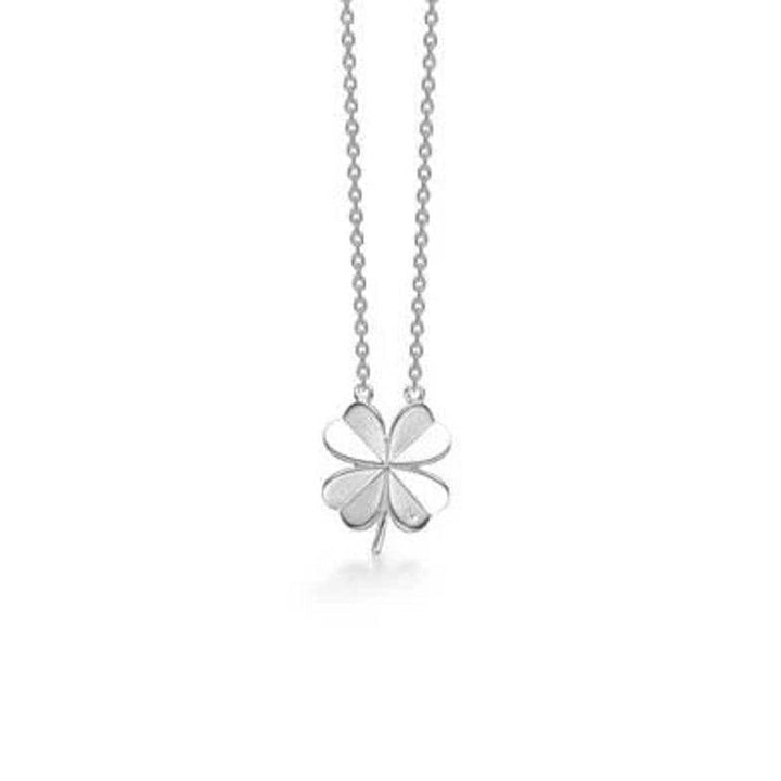 Mads Z zilveren Klaver ketting met klavertje vier hanger, voorkant, model 45467