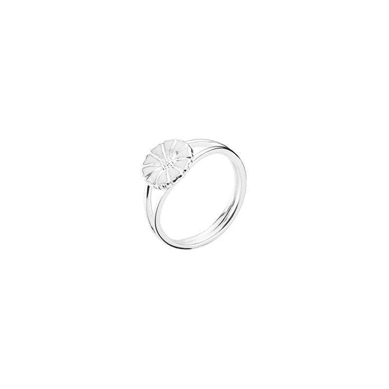 Zilveren ring met madeliefjes 9 mm met madeliefjesmotief, elegant en eenvoudig, model 907009-h-001-1