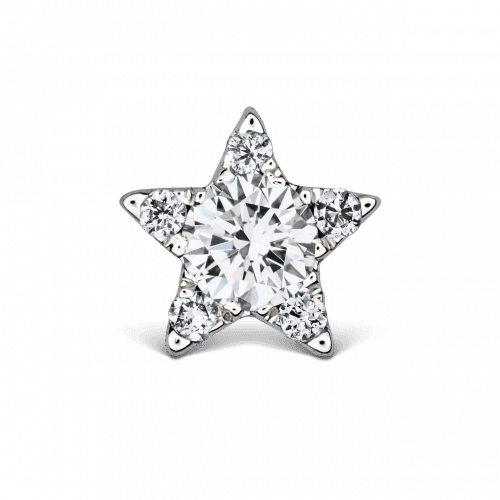 Maria Tash 4,5 mm Diamond Star Threaded Stud 18kt witgoud met stervormige diamanten, model xstar45d-w-001-2