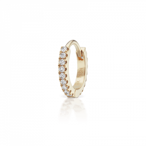 Maria Tash 6,5 mm Diamond Eternity Ring 18kt, creools in goud met diamanten, elegant detail. ModelXET65D-1.