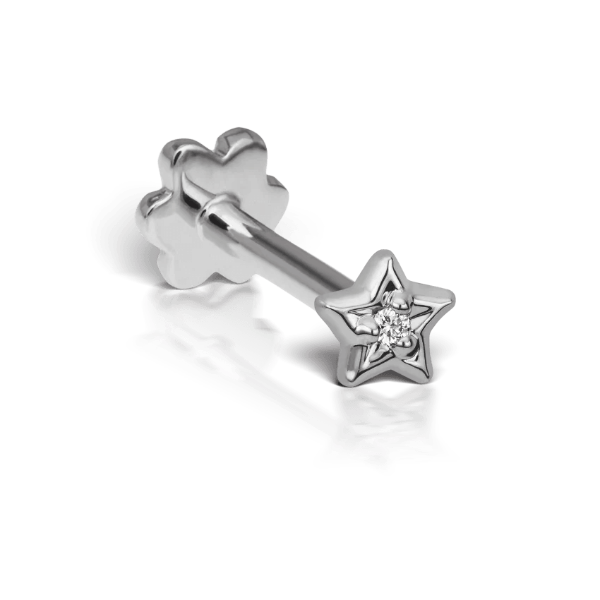 MARIA TASH Diamond Solitaire Star Hvidguld - Øreringe - XSSTARD-WG-W3-001