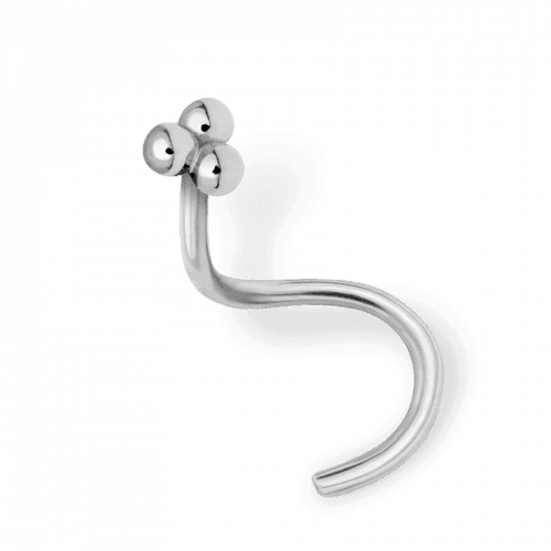 MARIA TASH Næsepiercing Ball Trinity 14kt hvidguld - Piercinger til næsen - N3BTR-W