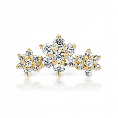 MARIA TASH Three Flower Garland Diamond Stud Earring 18k - Øreringe - XC3FLD-002