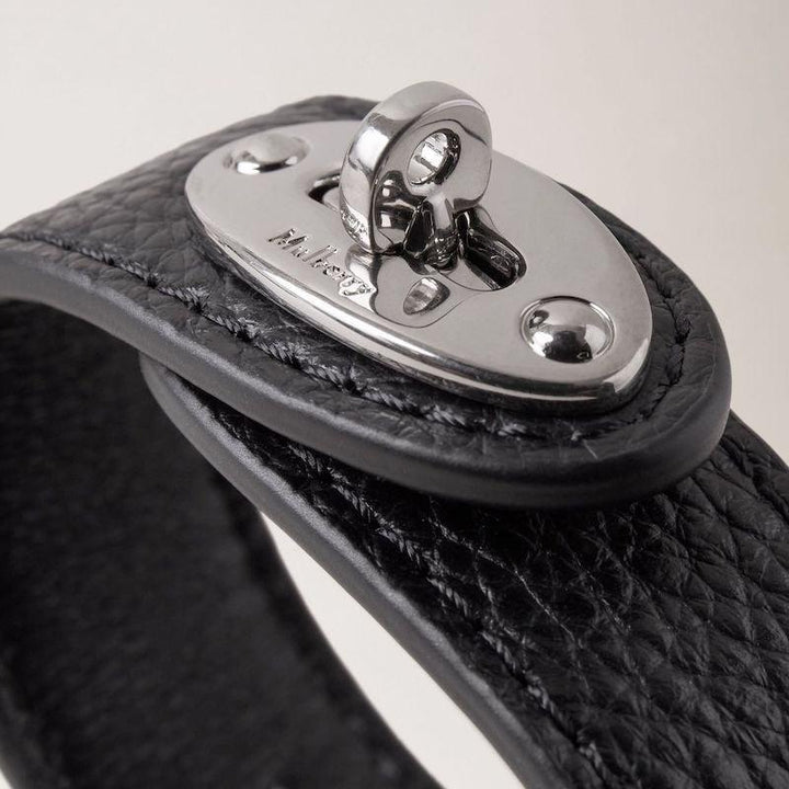 Mulberry armband Bayswater Leren armband van zwart leer met zilveren detail, model QB2157205A100-001