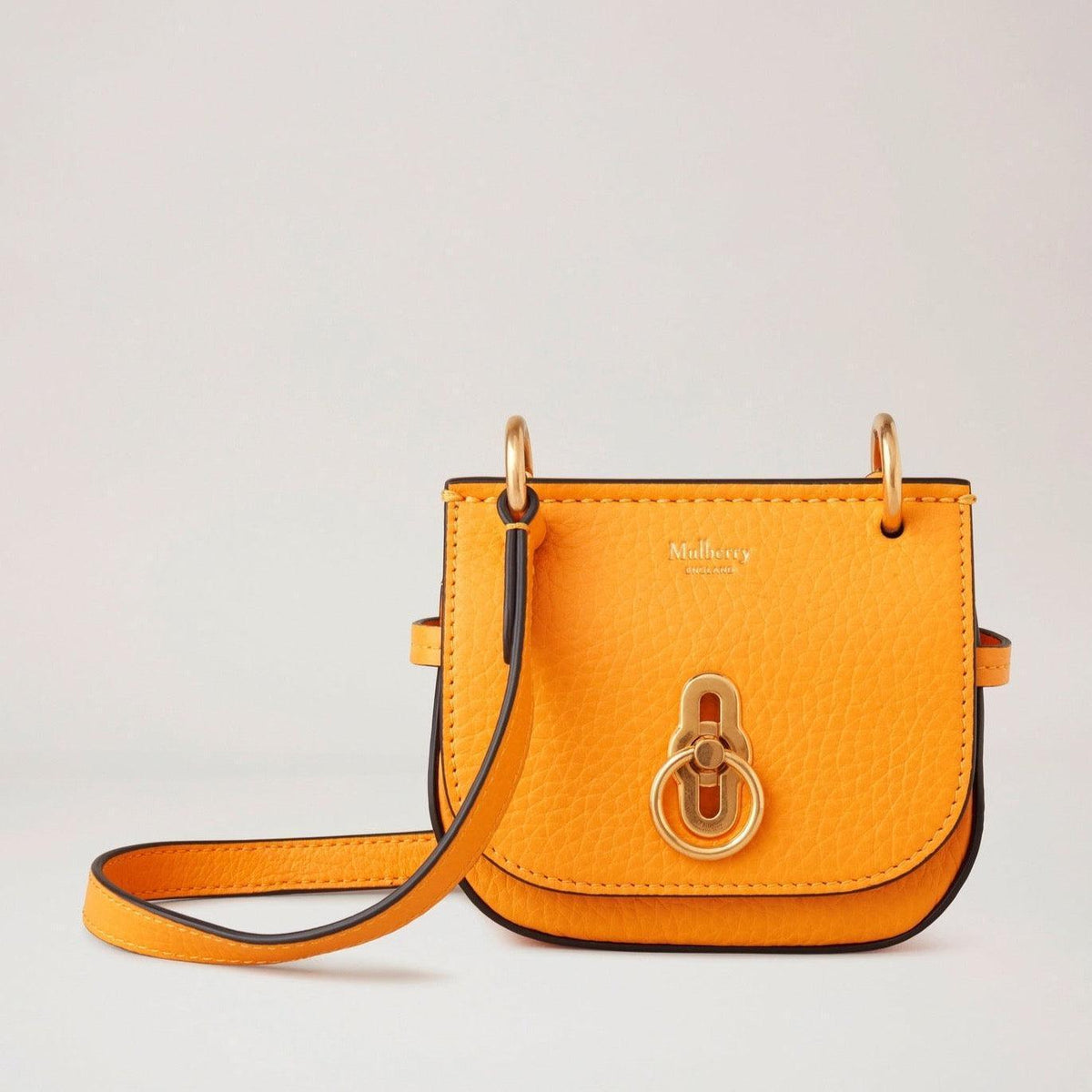 Mulberry Micro Amberley Double Yellow leren tas met gouden details, model RL7409736P677.