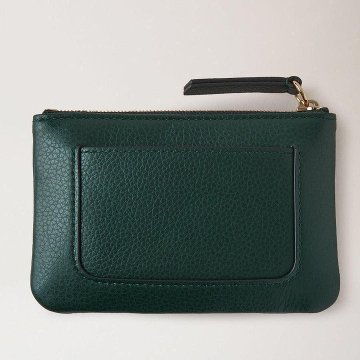 Mulberry Wallet Plaque Klein muntzakje met ritssluiting in donkergroen leer met ritsdetail. ModelRL7067205Q633.