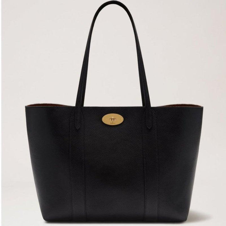 Mulberry Zak Bayswater Tote Classic Grain Zwart met discrete leerstructuur en gouden sluiting, Model HH4589/205A330