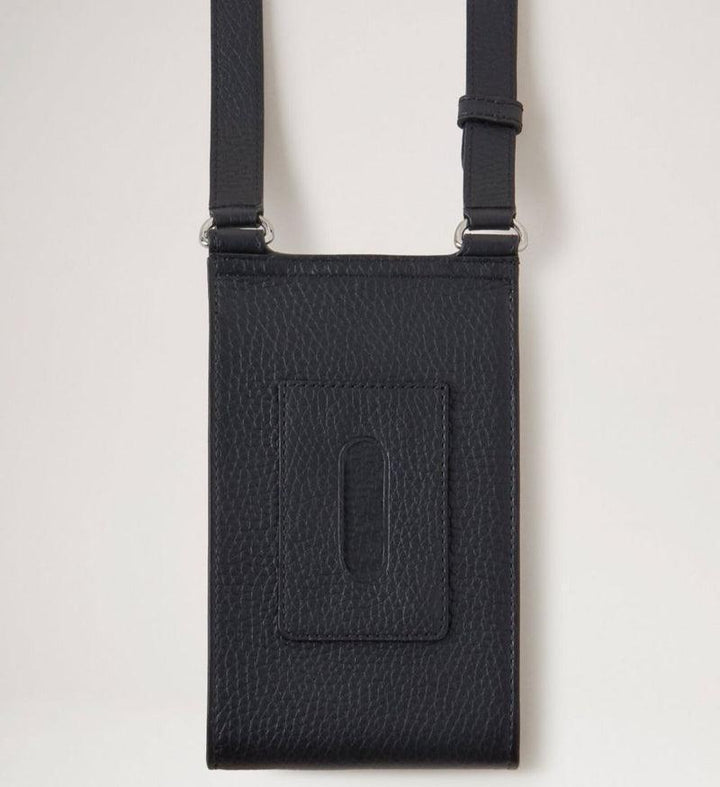 Mulberry Tas Mini Antony Zwart toont een kleine zwarte leren tas met verstelbare riem en structuur, model RL6874736A100