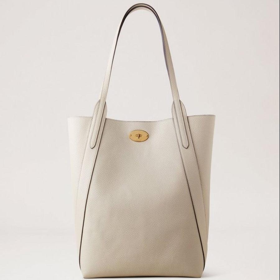 Mulberry Tas Noord Zuid Bayswater Tote krijt van licht leer met gouden details, model HH9104/736W160