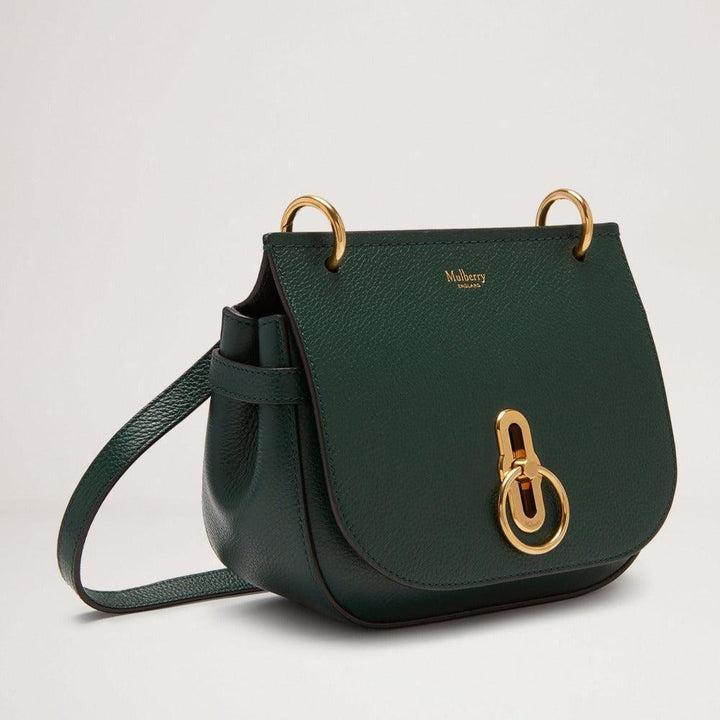 mulberry-tas-klein-amberley-tas-mulberry-groen in donkergroen leer met gouden details, model HH4966205Q633