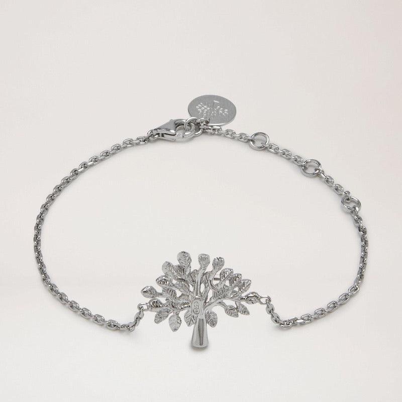 Mulberry Boomarmband – zilveren armband met boommotief in glanzende afwerking, verstelbare ketting. ModelQB2266000D130