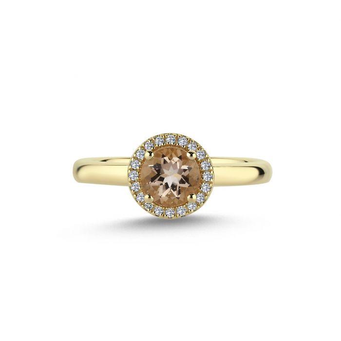 Nuran 14kt Grace Ring Med Morganit Og Brillanter - Ringe - A2223MO-010RG-001