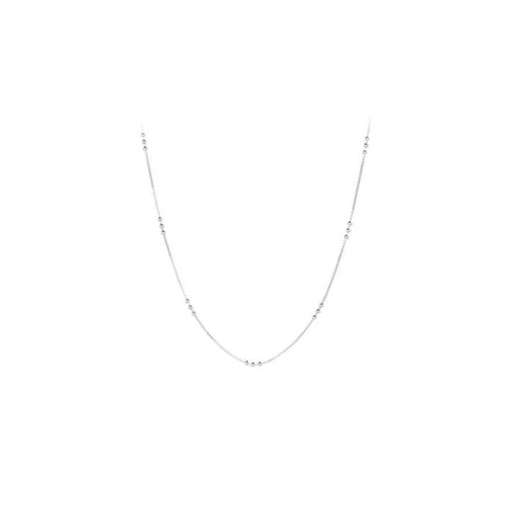 Pernille Corydon Eva ketting in zilver, eenvoudige ketting met kleine baldetails. Model N-721-S.
