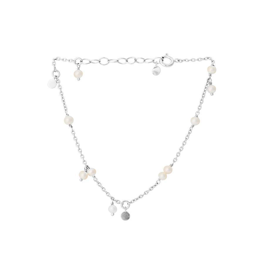Pernille Corydon Ocean Pearl-armband met zilveren ketting en kleine witte parels, model B-434-S